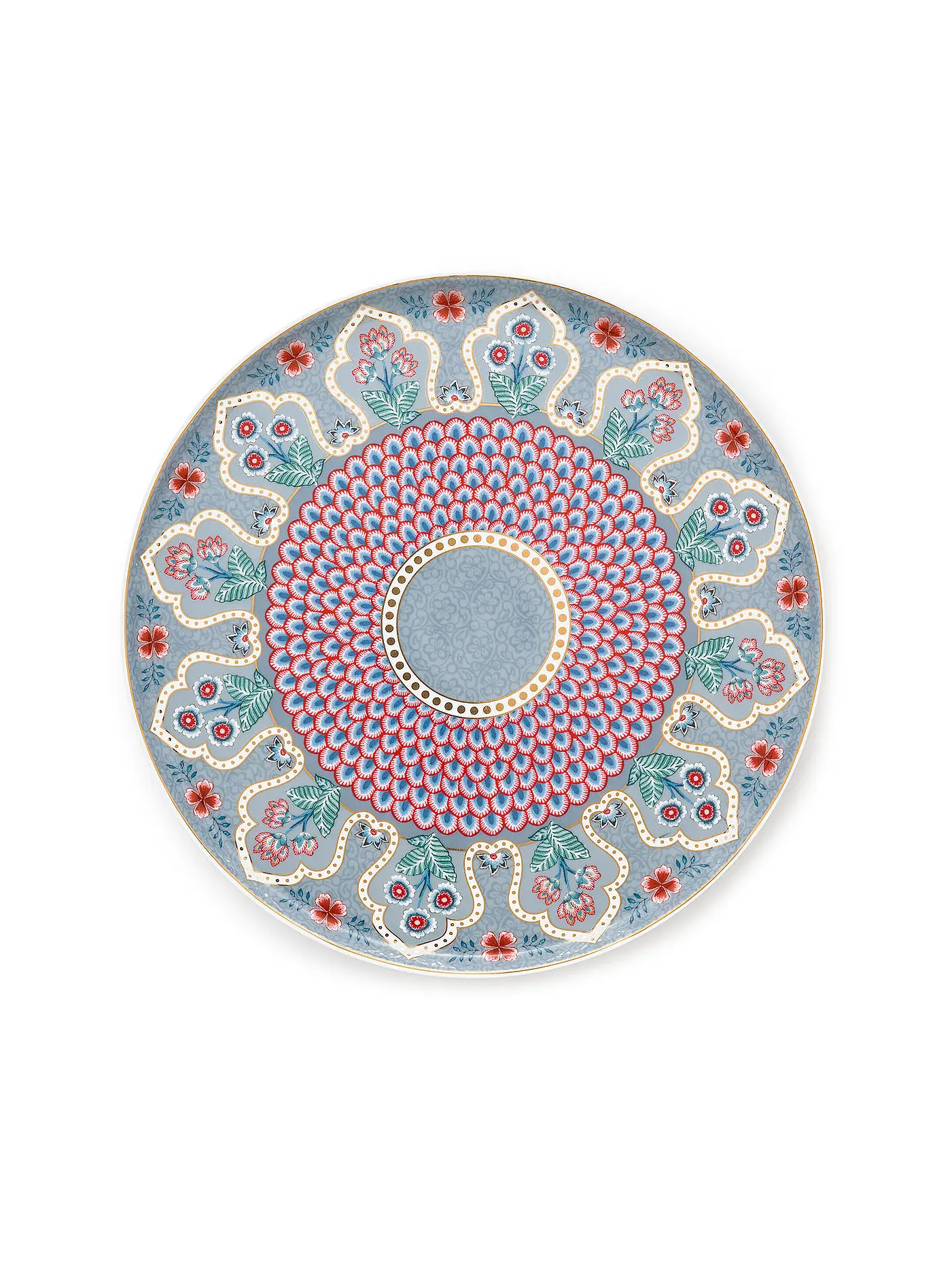 PIP STUDIO | Tortenplatte mit Fuss Mini 21cm FLOWER FESTIVAL Light Blue | 